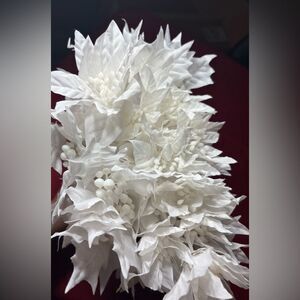 ☃️❄️☃️ White Poinsettia Floral 13.5” Picks Christmas Tree Wreath Decorations EPC